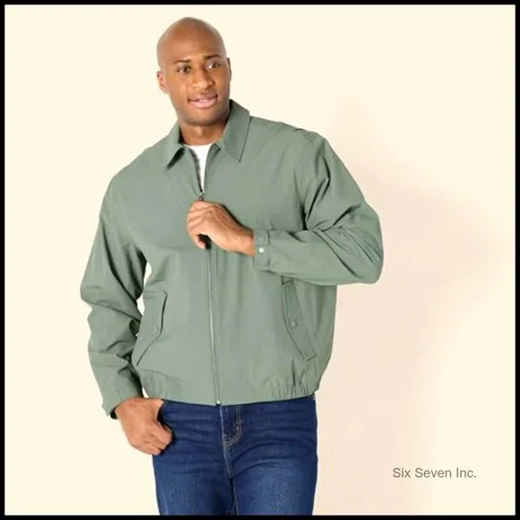 Men's Relaxed Fit Lightweight Stretch Zip Up Bomber Jacket Windbreaker